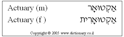 'Actuary' in Hebrew