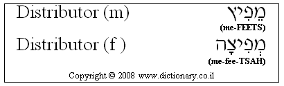 'Distributor' in Hebrew