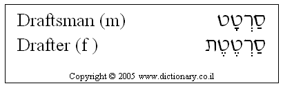 'Draftsman' in Hebrew