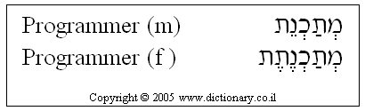 'Programmer' in Hebrew