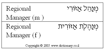 'Regional Manager' in Hebrew