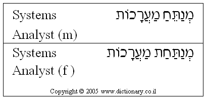 'Systems Analyst' in Hebrew